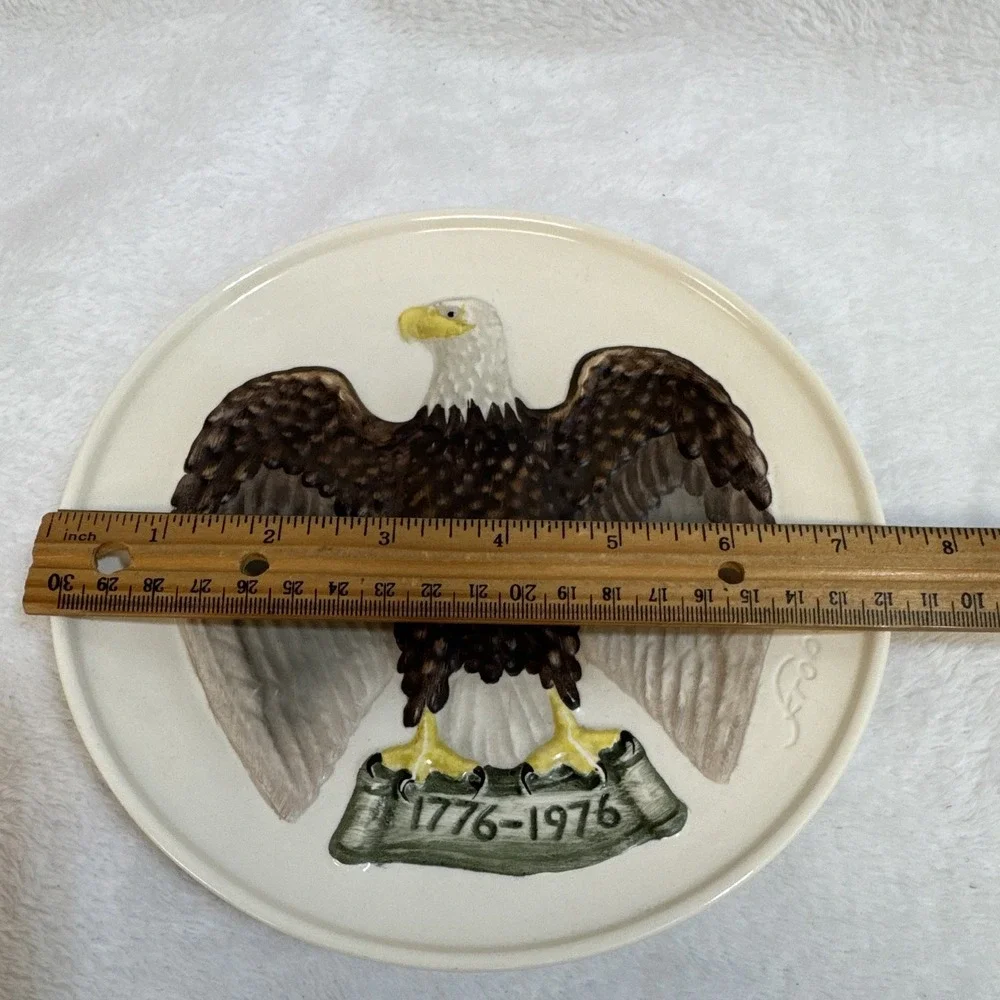 Goebel W Germany 1975 US Bicentennial Bald Eagle Plate 1776-1976 Relief Decor